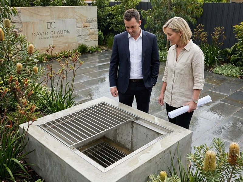 Drainage pit collecting surface water