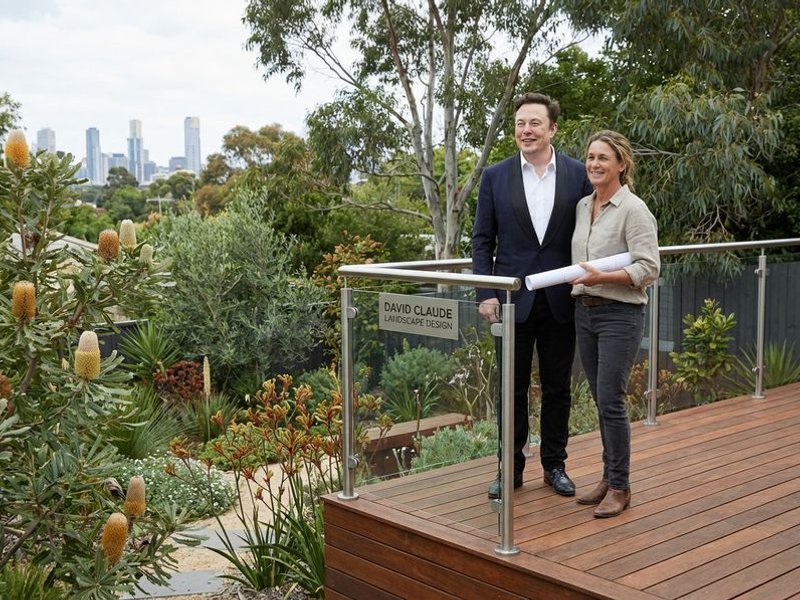 Timber deck with garden views