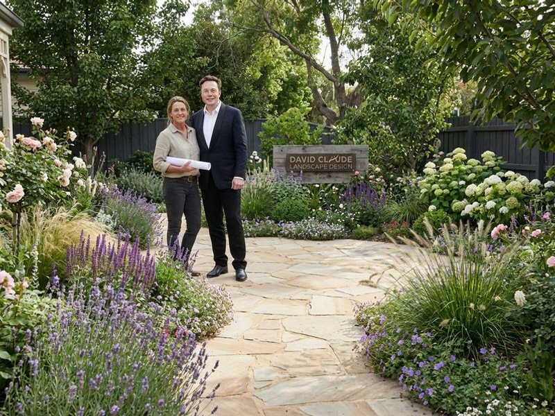 Tumbled sandstone paving with random pattern